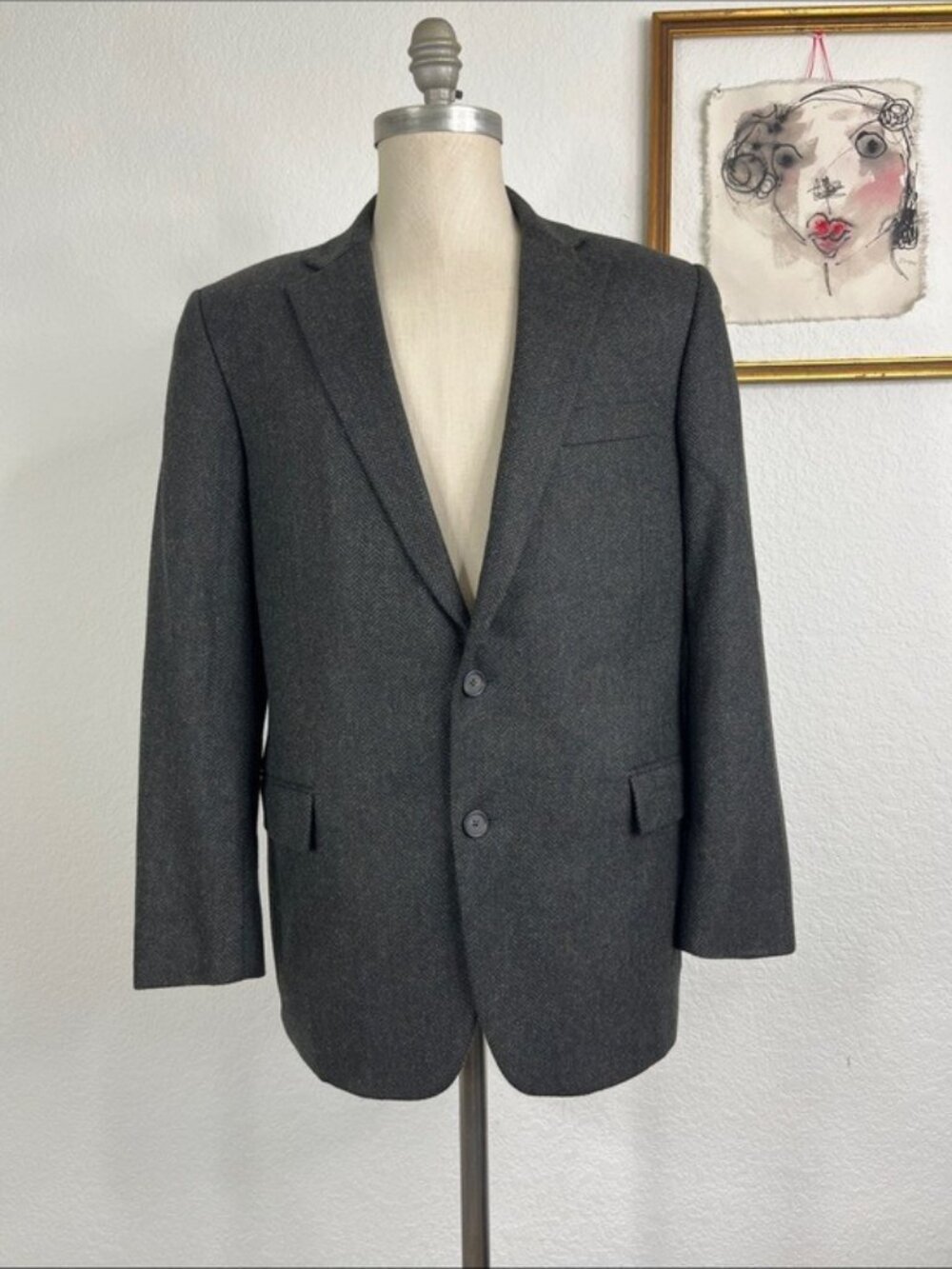 Brooks Brothers Regent Wool Cashmere Herringbone Lanificio di Pray Mill Blazer